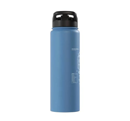 RC Transmitter Blueprint FPV Drone RC Car Radio Controller Stainless Steel Insulated Water Bottle - color: Light Blue