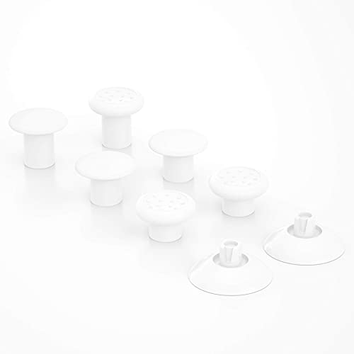 eXtremeRate ThumbsGear Interchangeable Ergonomic Thumbstick for PS5 Controller, for PS4 All Model Controller - 3 Height Domed and Concave Grips Adjustable Joystick - White - color: White