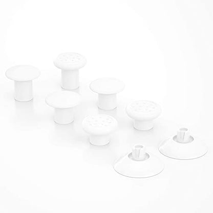 eXtremeRate ThumbsGear Interchangeable Ergonomic Thumbstick for PS5 Controller, for PS4 All Model Controller - 3 Height Domed and Concave Grips Adjustable Joystick - White - color: White