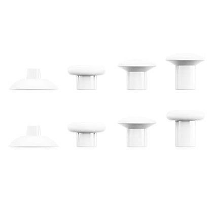 eXtremeRate ThumbsGear Interchangeable Ergonomic Thumbstick for PS5 Controller, for PS4 All Model Controller - 3 Height Domed and Concave Grips Adjustable Joystick - White - color: White