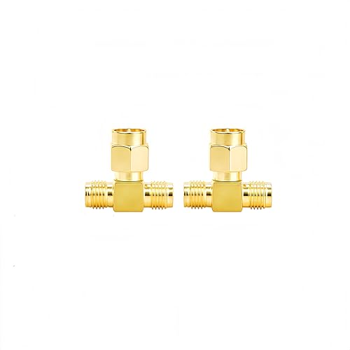 SMA-KJK Adapter Male to Dual Female Connector Splitter 2 Pack Antenna Adapter Converter