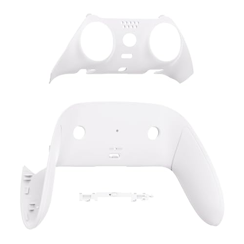 eXtremeRate Top Bottom Decorative Trim Shell Compatible with ps5 Edge Controller DIY Replacement Front Back Clip Shell, Custom White Plates Cover Compatible with ps5 Edge Controller - color: White