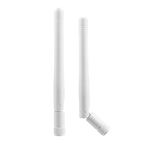 Bingfu External WiFi Antenna RP-SMA 2.4GHz 5GHz 5.8GHz 3dBi Dual Band Wireless Antennas Replacement (2-Pack) for WiFi Router Security IP Camera Access Point USB WiFi Adapter - color: [RP-SMA Male] Antenna 2-Pack - White