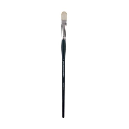 Creative Mark Imperial Professional Chungking Hog Bristle Brush - Filbert # 10, Handmade Long Handle Oil Paint Brushes for Artists, Nickel-Plated Brass Ferrules, Stiff Yet Soft Natural Bristles - size: #10