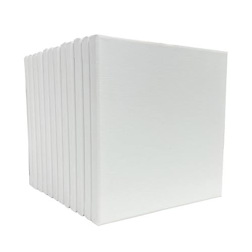 Artist's Loft 12 Count 8” x 8” Super Value Canvas Necessities - Acid Free Cotton Canvas for Paint, Acrylic, & Oils - 1 Pack