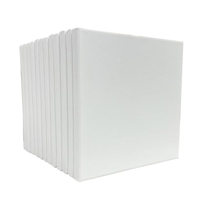 Artist's Loft 12 Count 8” x 8” Super Value Canvas Necessities - Acid Free Cotton Canvas for Paint, Acrylic, & Oils - 1 Pack