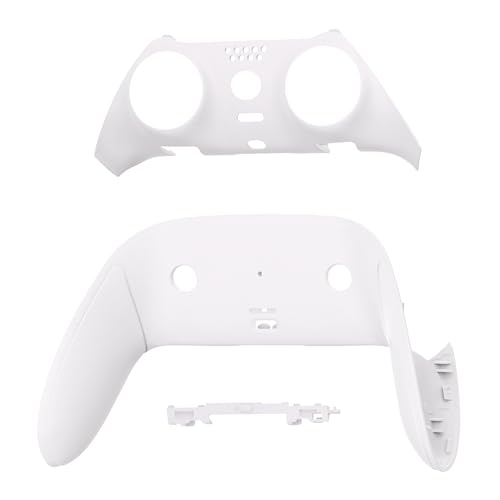 eXtremeRate Top Bottom Decorative Trim Shell Compatible with ps5 Edge Controller DIY Replacement Front Back Clip Shell, Custom White Plates Cover Compatible with ps5 Edge Controller - color: White