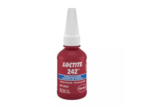 Loctite 135354 Blue 079340-24221-BO 242 Removable Thread Locker, 3/4" Length x 1/4" Width, 10 mL
