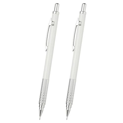 PATIKIL 2Pcs Mechanical Pencil 0.9mm, Lead Pencils Mechanical Holder, White - color: White