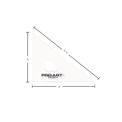 Pro Art Drafting Triangle 4" Finger Lift 45/90 Degree Clear - color: Clear, size: 4-inch, 45/90 Degrees