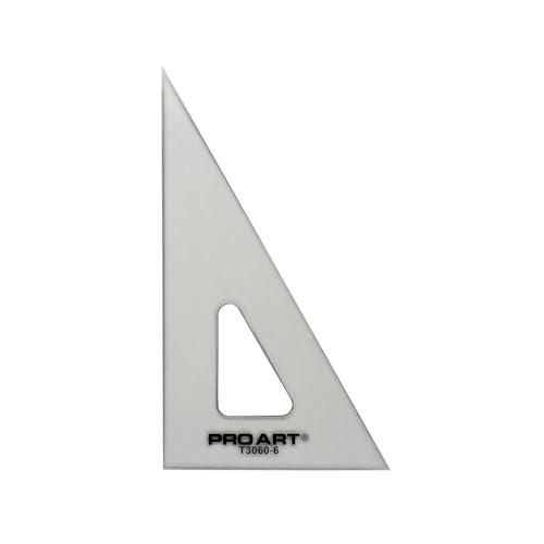 Pro Art 6" Triangle with Ink Edge and Finger Lift, Smoke - color: Smoke, size: 6-inch, 30/60 Degrees