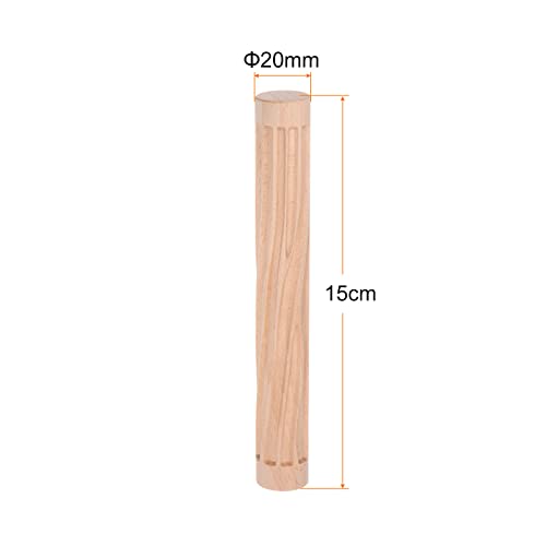 HARFINGTON Wood Clay Roller - 6 Inch Beech Hand Roller With Grain Pattern for Modeling, Pottery, Baking, DIY - Wooden Texture Tool