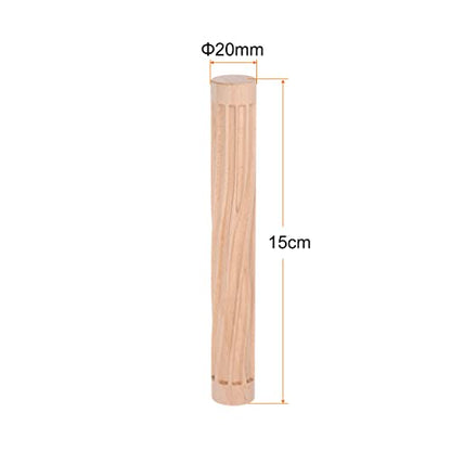 HARFINGTON Wood Clay Roller - 6 Inch Beech Hand Roller With Grain Pattern for Modeling, Pottery, Baking, DIY - Wooden Texture Tool