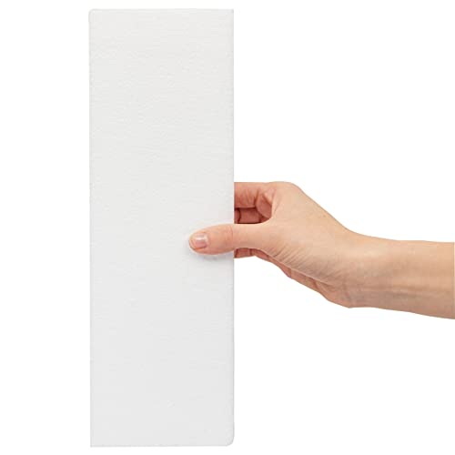 Juvale Foam Rectangle Blocks for Crafts - 12 in x 4 in x 1 in, White, 12 Pack - Cuttable & Paintable for Diorama Foam Boards & Sheets, Model Making & School Projects - size: Medium