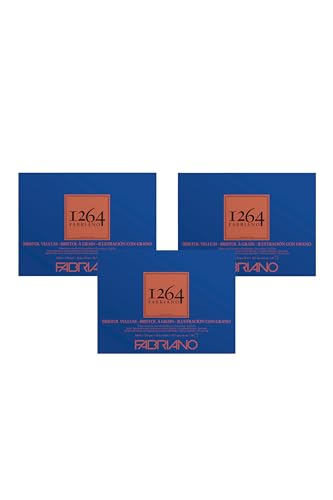 Fabriano 1264 Bristol Vellum Pad, 18" x 24", Glue Bound, 100 lb., 3-Pack - size: 18" x 24", 3-Pack