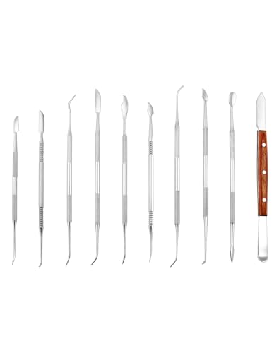 QWORK Wax Carving Tools,10 PCS Wax Carving & Modeling Tool Set, Double Ended DIY Waxing Modeling Kits, Clay Sculpting Pottery Sculpture Tools