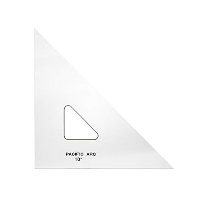 Pacific Arc Drafting Triangle, 10-inch, 45/90 Degrees, Clear Acrylic - color: Clear, size: 10-in, 45/90 degrees