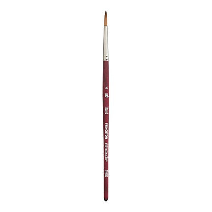 Princeton Velvetouch Round Brush, Synthetic, Short Handle, Size 4, 1 Count - color: Scarlet, size: Size 4