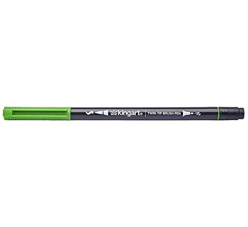 KINGART PRO 445-24 Dual Twin-Tip Brush Pens, Multicolor, 24-Colors