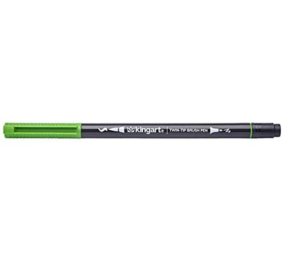 KINGART PRO 445-24 Dual Twin-Tip Brush Pens, Multicolor, 24-Colors