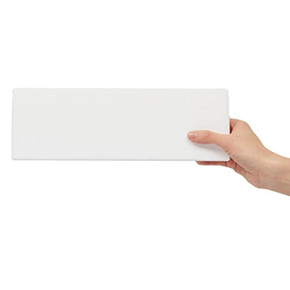 Juvale Foam Rectangle Blocks for Crafts - 12 in x 4 in x 1 in, White, 12 Pack - Cuttable & Paintable for Diorama Foam Boards & Sheets, Model Making & School Projects - size: Medium