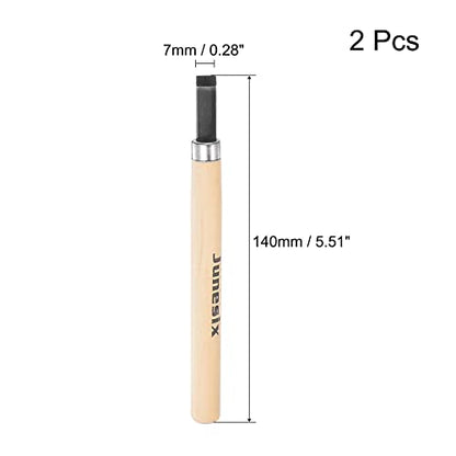 uxcell Wood Carving Knife Tools Chisels, 7mm 50# Carbon Steel Big Flat Sculpting Graver for DIY Craft Sculpture Carpenter Beginners Experts, Electroless Blackening, 2pcs - size: 7mm
