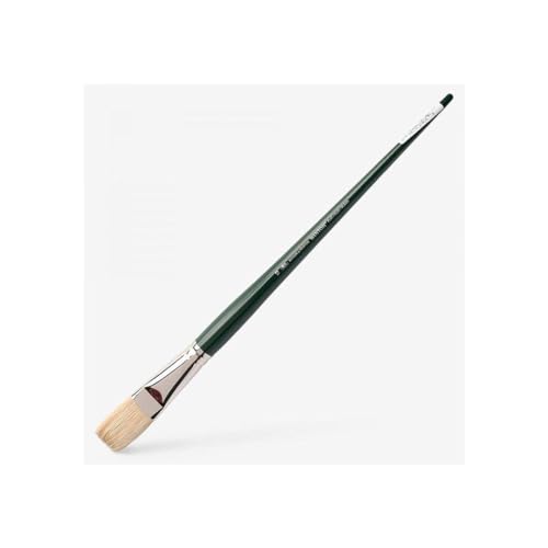 Winsor & Newton Winton Hog Bristle Brush Flat, 12, Green - size: #12, style: Flat
