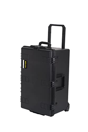 MEIJIA Premium Waterproof Rolling Hard Camera Case,Hard Protective Case with customizable fit foam and wheels,Full Protection with Light&Convenient Design,Elegant Black (31.3"X20.3"X15.5") - size: 31.3"X20.3"X15.5"