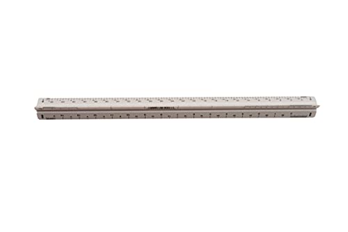 Alvin, High Impact Plastic Architect Triangular Scale, White Drafting and Architecture Ruler for Drawing, Planning, and Design - 12 Inches