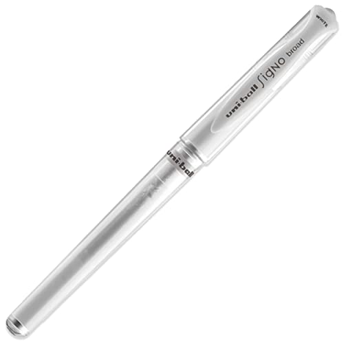 Uni-Ball UM 153 Signo Broad Point Gel Pen - White - Pack of 3
