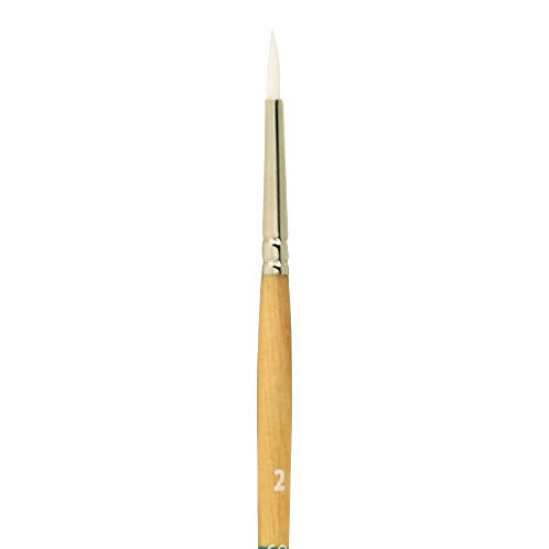 Princeton PAB98501 9850R-2 Snap Brush, Taklon Round 2, White - size: Size 2, style: Round