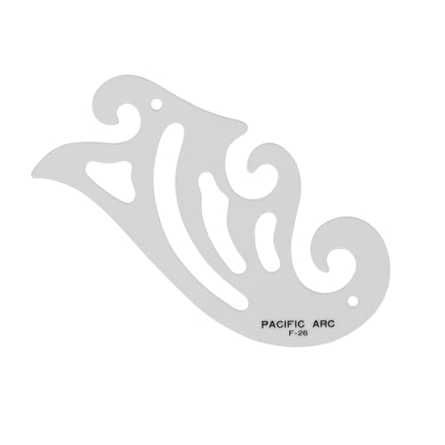 Pacific Arc Professional French Curves, Acrylic, Plain Edge, 6.5 Inches - size: F-26