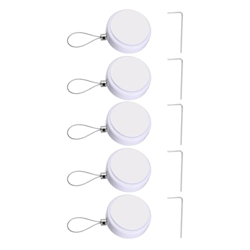 PATIKIL Retractable Remote Control Cable Tether (3.3ft / 1M, White)(5 Set) Round Remote Control Security Lanyard Lock Adjustable Locking Leash with Rope Lock, Suit for - TVs/Tablets - color: White