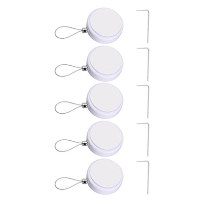 PATIKIL Retractable Remote Control Cable Tether (3.3ft / 1M, White)(5 Set) Round Remote Control Security Lanyard Lock Adjustable Locking Leash with Rope Lock, Suit for - TVs/Tablets - color: White