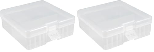 uxcell Hard Plastic Large Battery Storage Box Holder Organizer Protective Container for AAA/AA/C/D/9V Batteries (Pack of 2) - size: 100 x AA (Pack of 2)