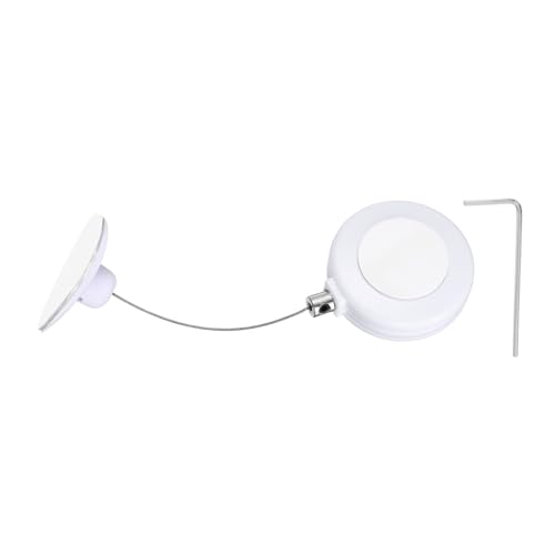 PATIKIL Retractable Remote Control Cable Tether (3ft / 0.9M, White)(1 Set) Round Remote Control Security Lanyard Lock Adjustable Locking Leash with Plastic Cap, Suit for - TVs/Tablets - color: White