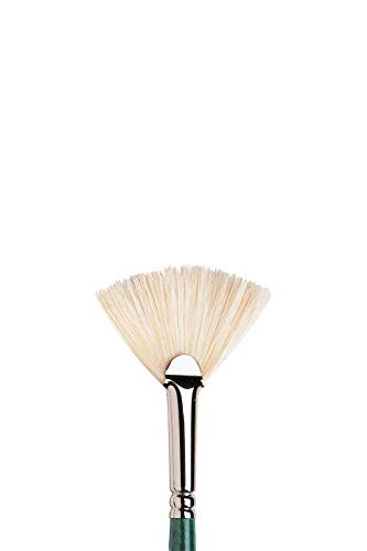Winsor & Newton Winton Hog Bristle Brush-Fan #3, 3, Green - size: #3, style: Fan