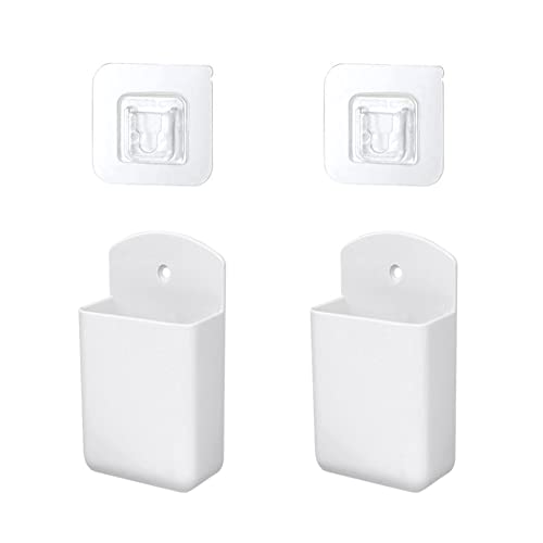 Wall Mount Remote Control Holder, 2 Pcs Media Player Controller Holder, Air-Conditioner & TV Remote Organizer Caddy Box for Home Nightstand Office Desk School Supply Storage (Small) - size: Small,1.85inch