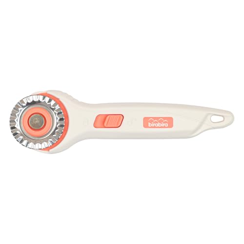BiraBira Rotary Cutter, 45mm Wavy Cut, Steel Stick Fabric Cutter - size: 45mm