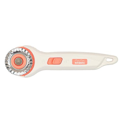 BiraBira Rotary Cutter, 45mm Wavy Cut, Steel Stick Fabric Cutter - size: 45mm