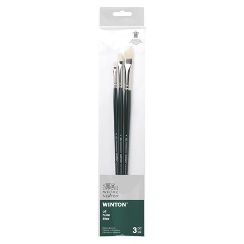 Winsor & Newton Winton Oil Brush, Long Handle, 3 pack, #1 - style: #1 - Short Handle
