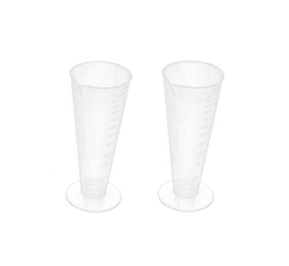 100mL Plastic Graduated Measuring Cup Capacity Beaker Cone Shape Round Base Labs Kitchen Clear, 2Pcs