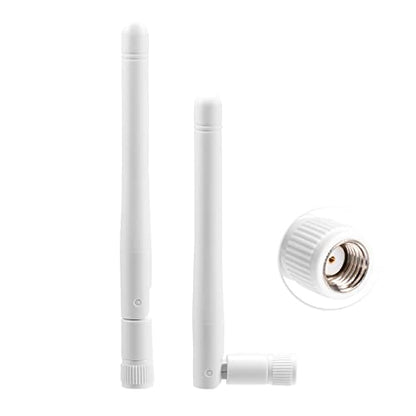 Bingfu External WiFi Antenna RP-SMA 2.4GHz 5GHz 5.8GHz 3dBi Dual Band Wireless Antennas Replacement (2-Pack) for WiFi Router Security IP Camera Access Point USB WiFi Adapter - color: [RP-SMA Male] Antenna 2-Pack - White