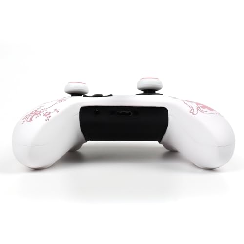 Cat Among Blossoming Branches Skin Compatible with Xbox Series X Wireless Controller, RALAN Protector Case， Customised Thumb Grips Cap - color: Cat White Pink