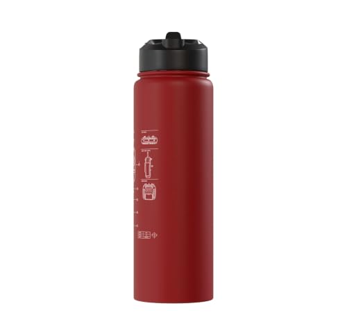 RC Transmitter Blueprint FPV Drone RC Car Radio Controller Stainless Steel Insulated Water Bottle - color: Red