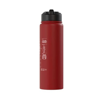 RC Transmitter Blueprint FPV Drone RC Car Radio Controller Stainless Steel Insulated Water Bottle - color: Red