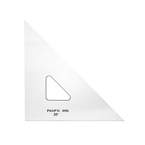 Pacific Arc Drafting Triangle, 20-inch, 45/90 Degrees, Clear Acrylic - color: Clear, size: 20-in, 45/90 degrees