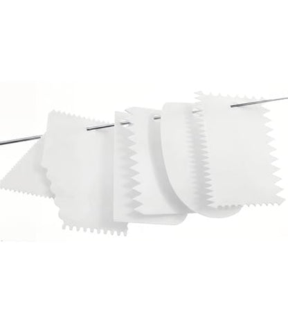 LRONG 6PCS Pottery Tools Plastic Clay Scraper Set Scraping Handle Carved Soft Clay Sculpture Knife Industrial Clay Scraper Sculpture Tool - color: White