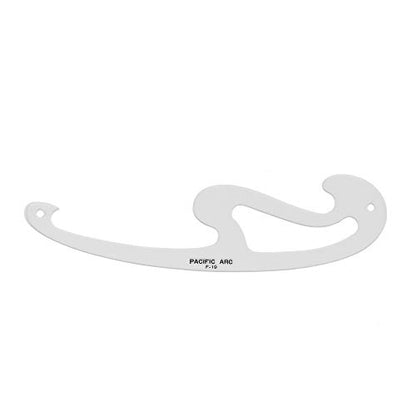 Pacific Arc Professional French Curves, Acrylic, Plain Edge, 10.875 Inches - size: F-19