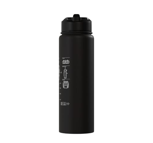 RC Transmitter Blueprint FPV Drone RC Car Radio Controller Stainless Steel Insulated Water Bottle - color: Black